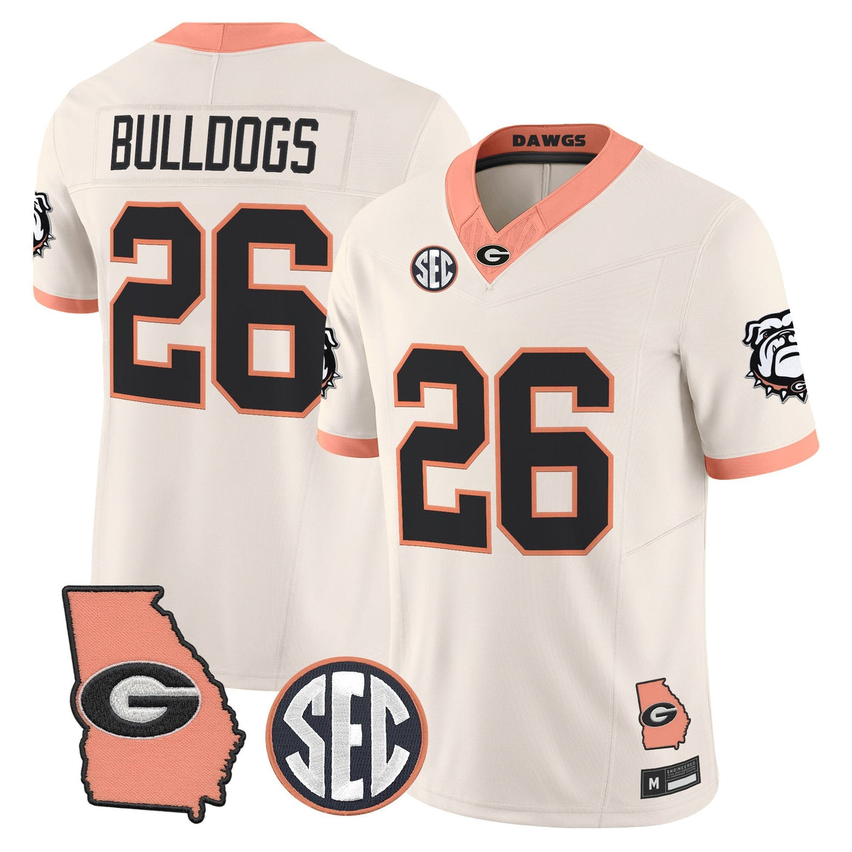 Men's Georgia Bulldogs The Big Peach Vapor Limited Jersey - Stitched