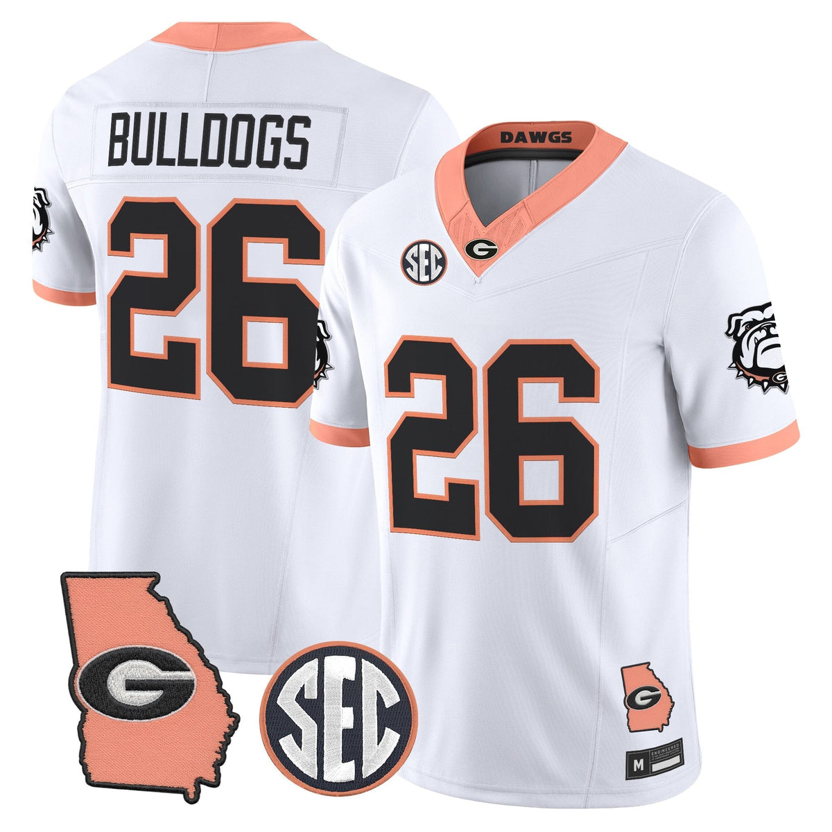 Men's Georgia Bulldogs The Big Peach Vapor Limited Jersey - Stitched