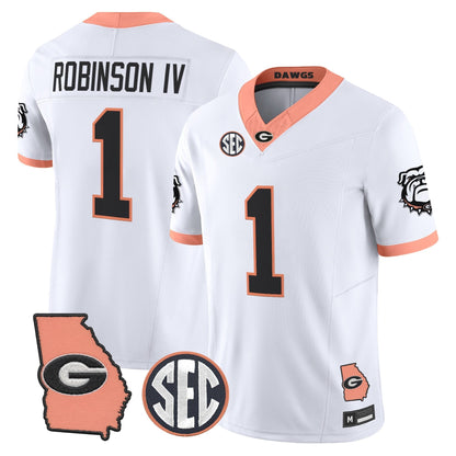 Men's Georgia Bulldogs The Big Peach Vapor Limited Jersey - Stitched