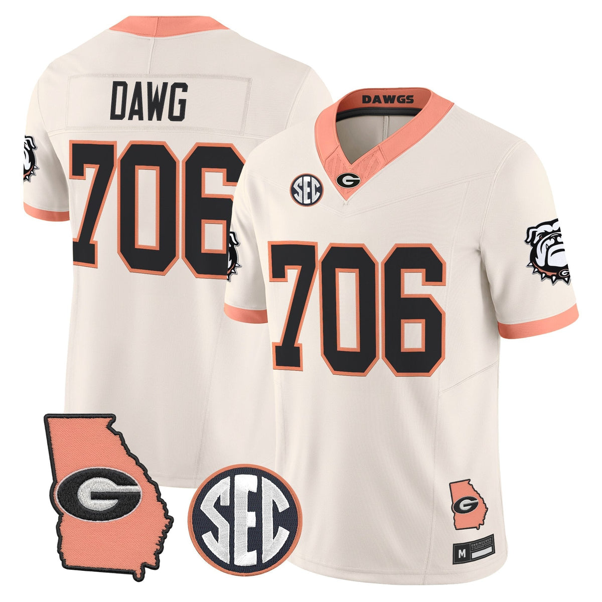 Men's Georgia Bulldogs The Big Peach Vapor Limited Jersey - Stitched