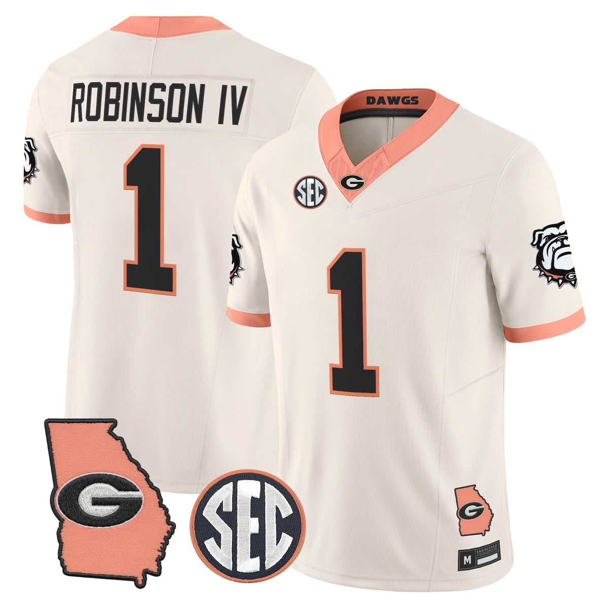 Men's Georgia Bulldogs The Big Peach Vapor Limited Jersey - Stitched