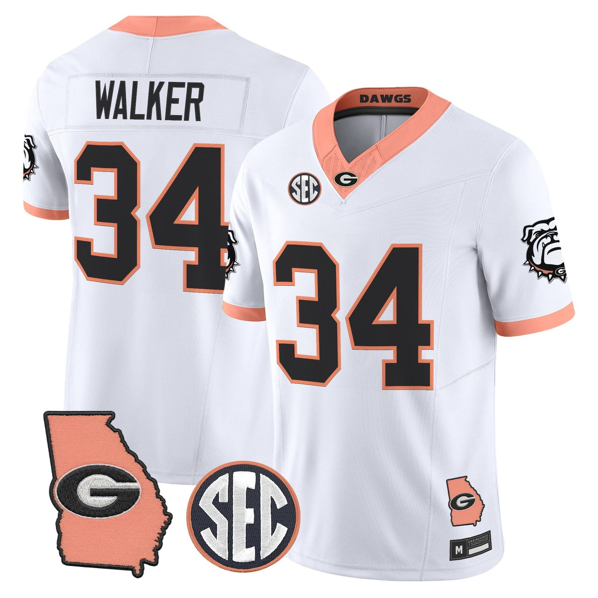 Men's Georgia Bulldogs The Big Peach Vapor Limited Jersey - Stitched