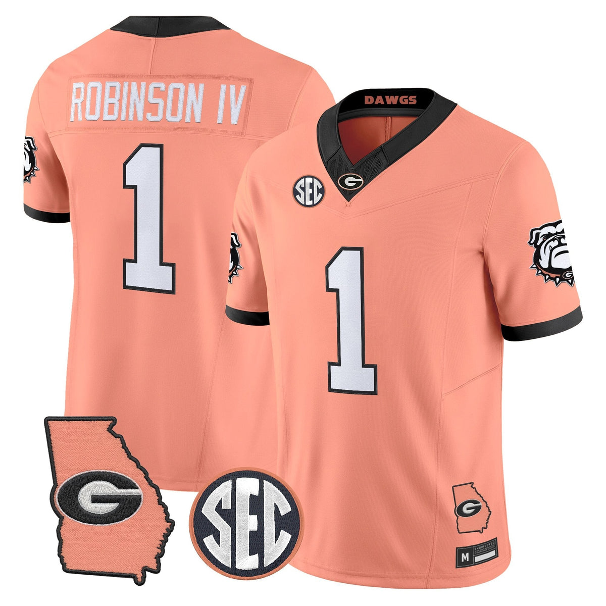 Men's Georgia Bulldogs The Big Peach Vapor Limited Jersey - Stitched