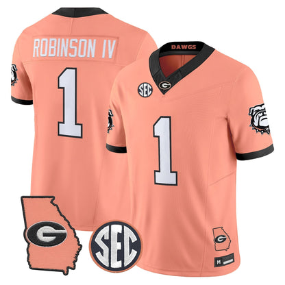 Men's Georgia Bulldogs The Big Peach Vapor Limited Jersey - Stitched