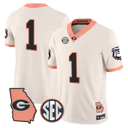 Men's Georgia Bulldogs The Big Peach Vapor Limited Jersey - Stitched