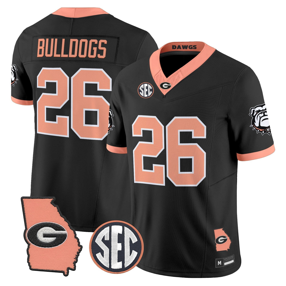 Men's Georgia Bulldogs The Big Peach Vapor Limited Jersey - Stitched