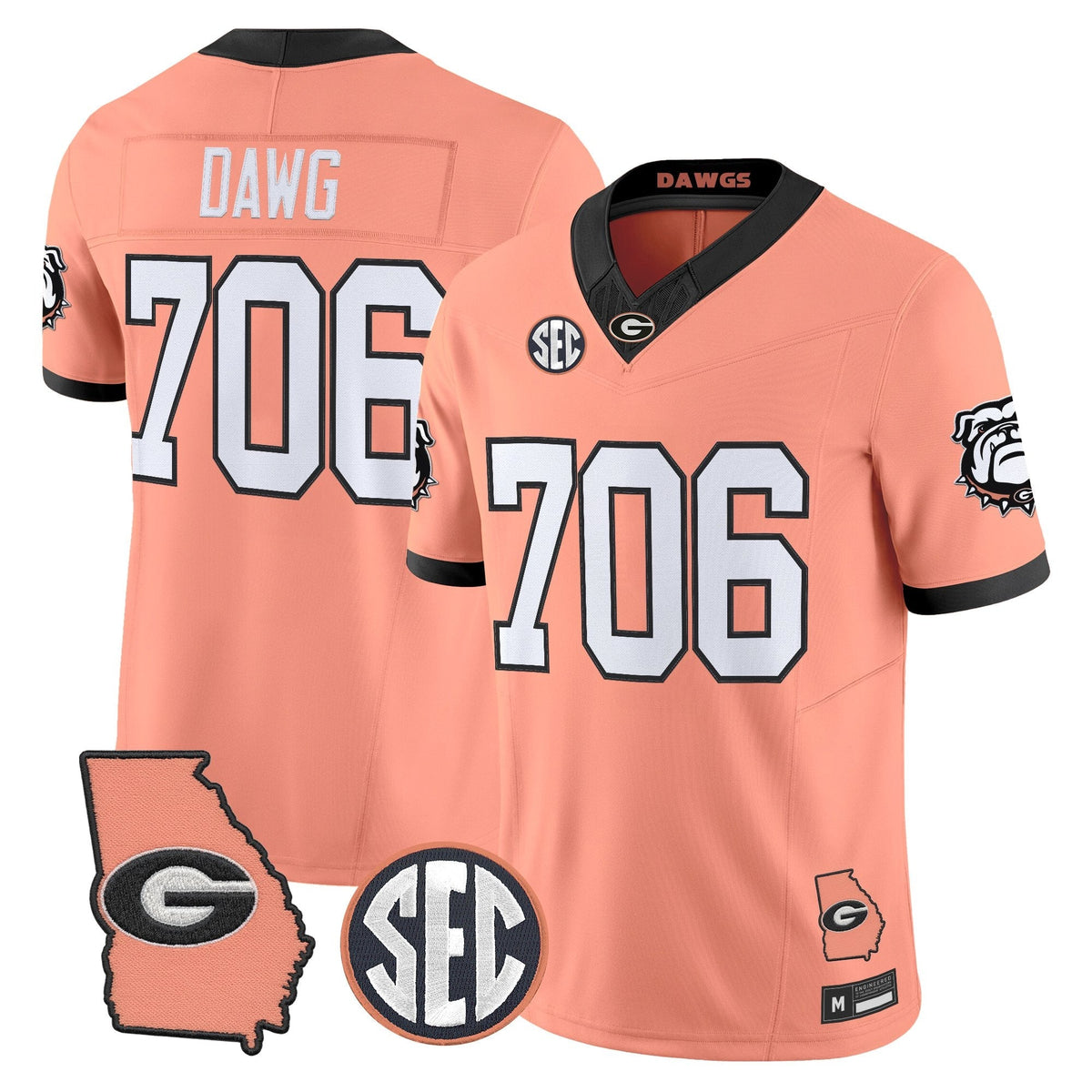 Men's Georgia Bulldogs The Big Peach Vapor Limited Jersey - Stitched