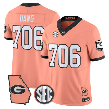 Men's Georgia Bulldogs The Big Peach Vapor Limited Jersey - Stitched