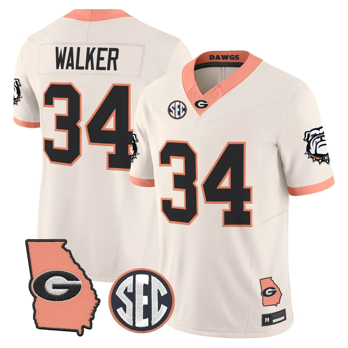 Men's Georgia Bulldogs The Big Peach Vapor Limited Jersey - Stitched