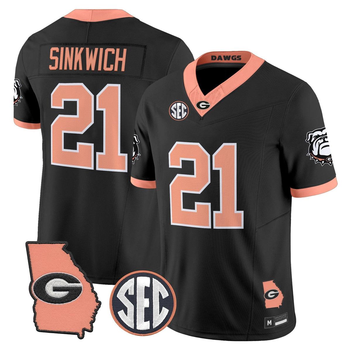 Men's Georgia Bulldogs The Big Peach Vapor Limited Jersey - Stitched