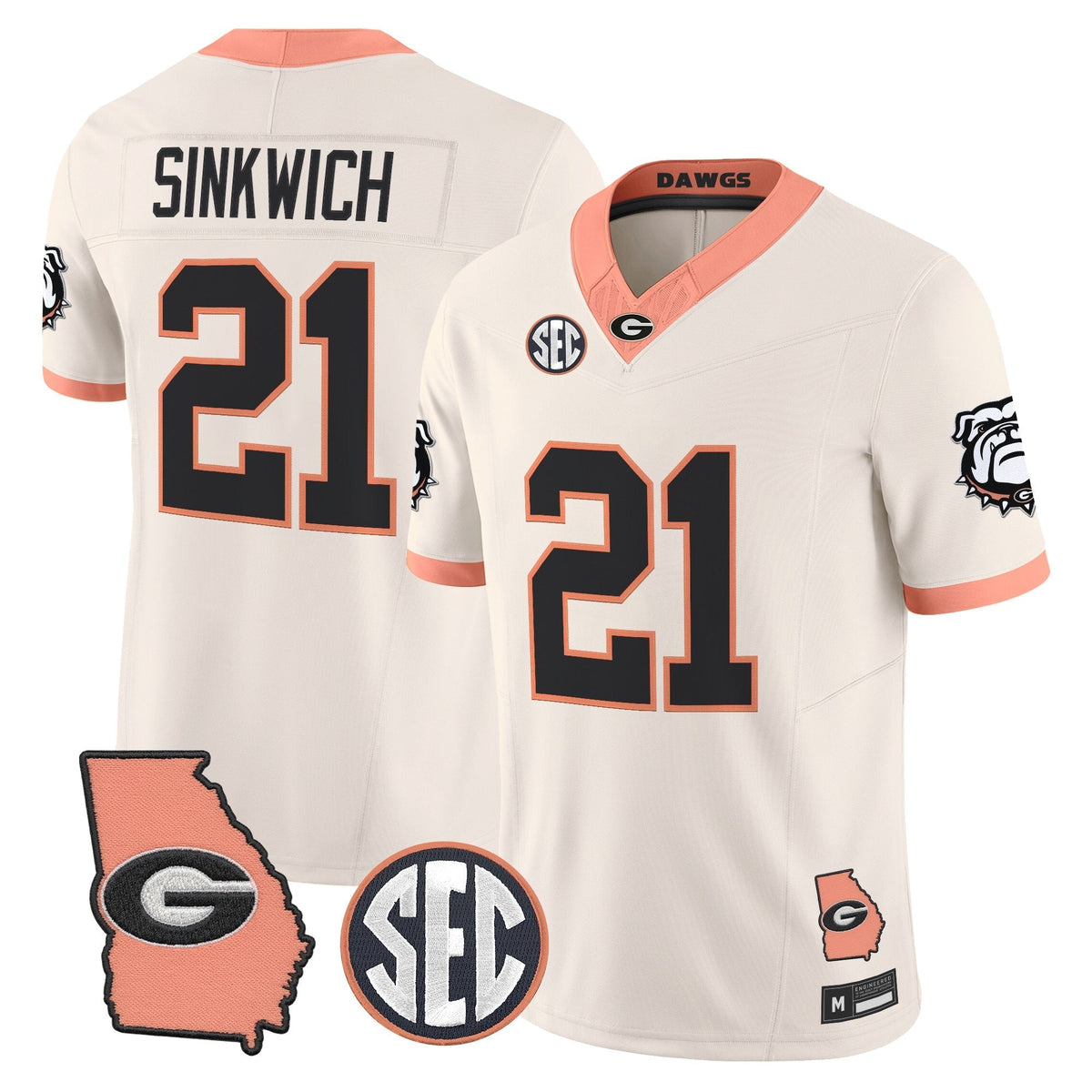 Men's Georgia Bulldogs The Big Peach Vapor Limited Jersey - Stitched