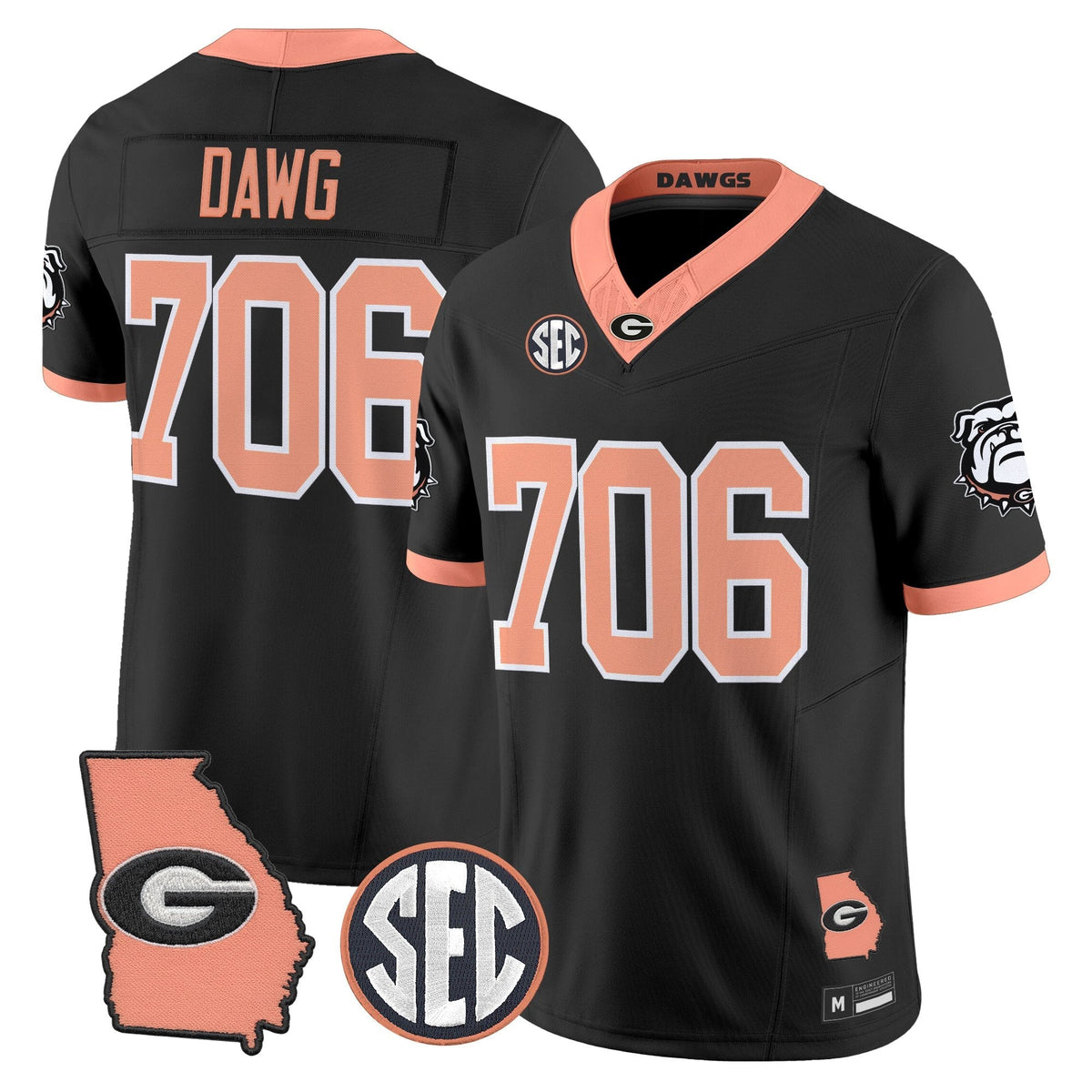 Men's Georgia Bulldogs The Big Peach Vapor Limited Jersey - Stitched