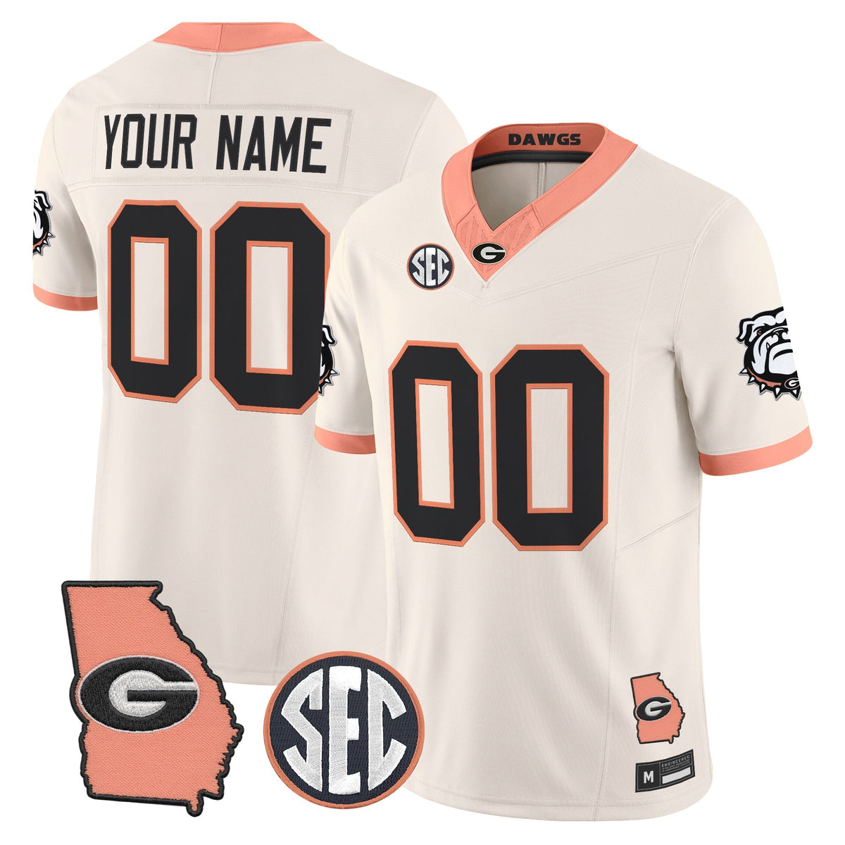 Georgia Bulldogs The Big Peach Vapor Limited Custom Jersey - Stitched