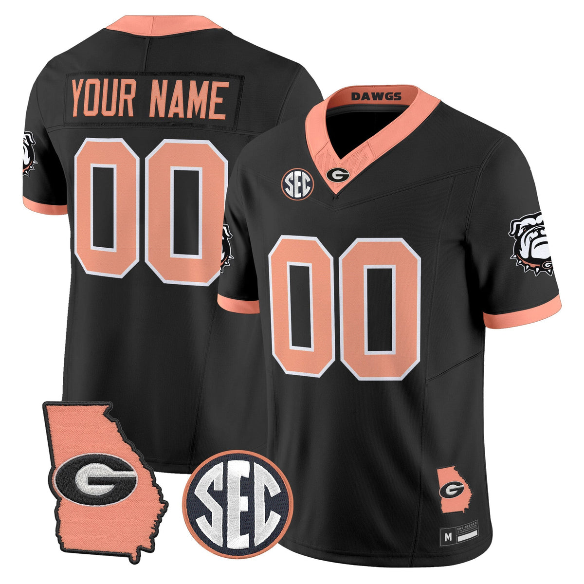 Georgia Bulldogs The Big Peach Vapor Limited Custom Jersey - Stitched