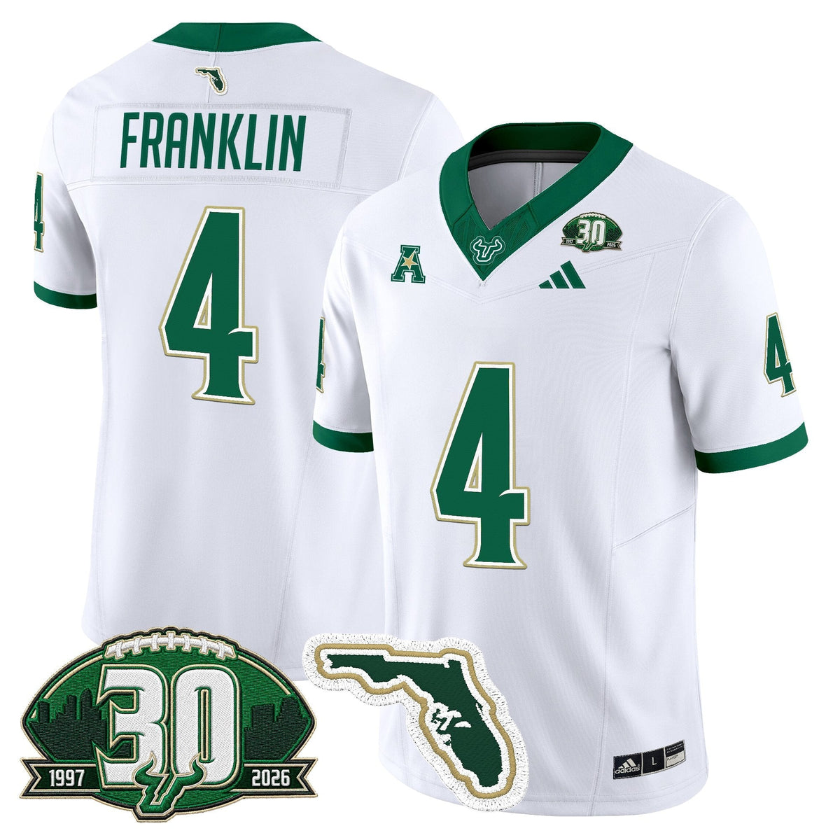 Men's South Florida Bulls 30th Anniversary Patch Vapor Limited Jersey - All Stitched
