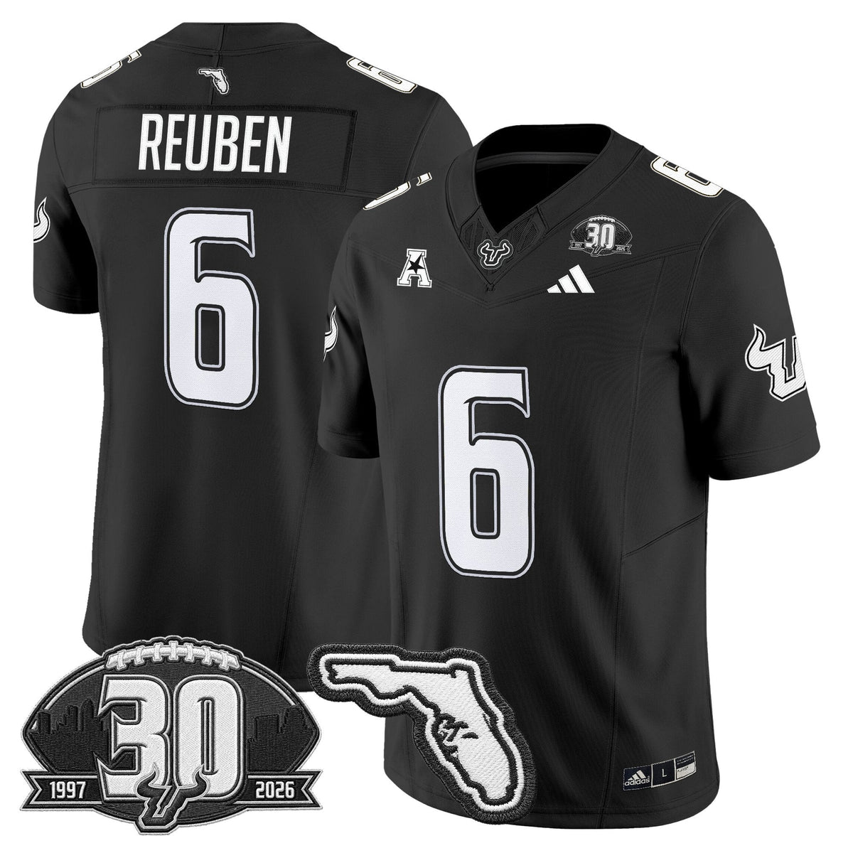Men's South Florida Bulls 30th Anniversary Patch Vapor Limited Jersey - All Stitched