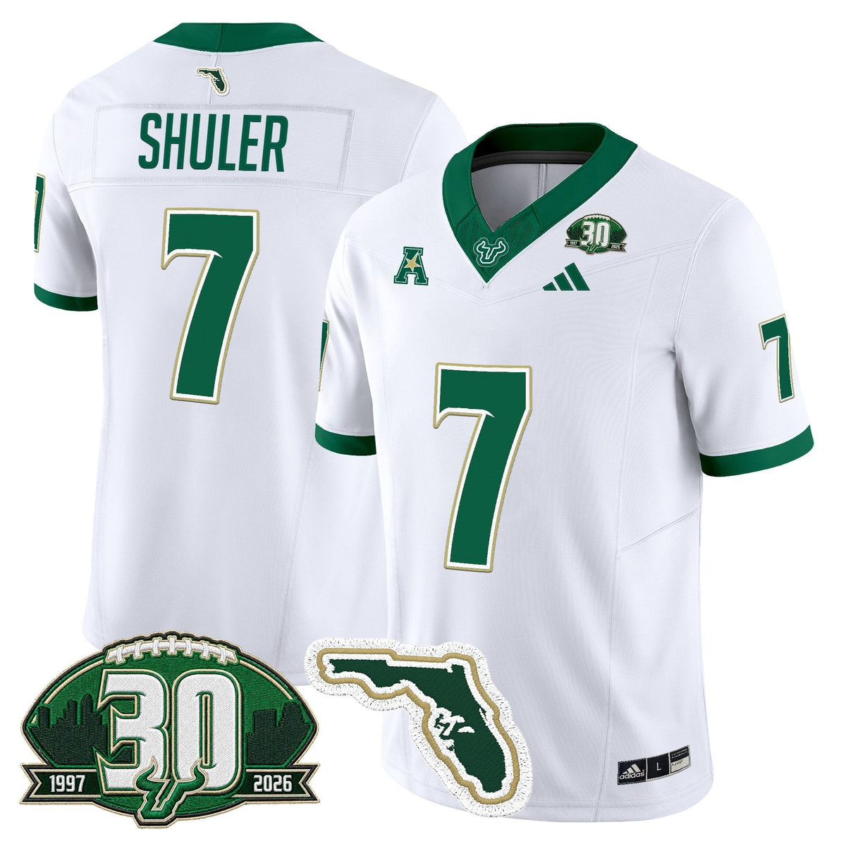 Men's South Florida Bulls 30th Anniversary Patch Vapor Limited Jersey - All Stitched