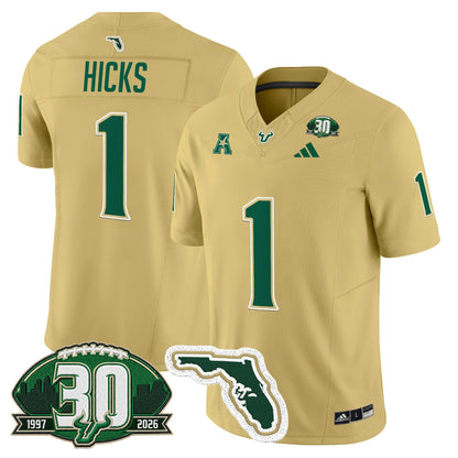 Men's South Florida Bulls 30th Anniversary Patch Vapor Limited Jersey - All Stitched