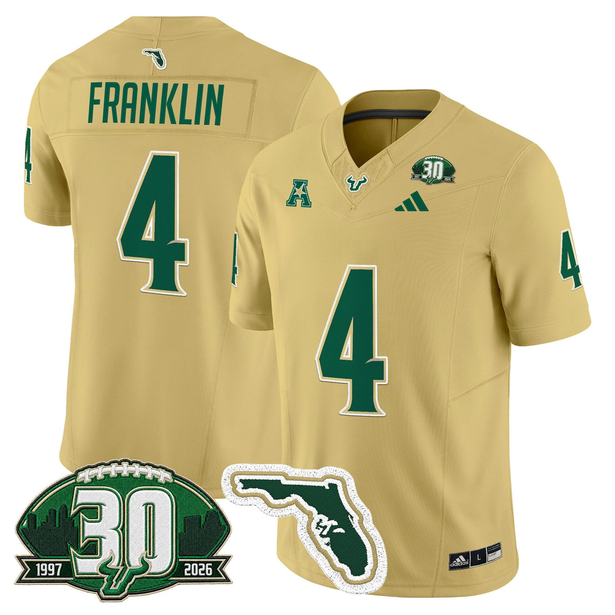 Men's South Florida Bulls 30th Anniversary Patch Vapor Limited Jersey - All Stitched