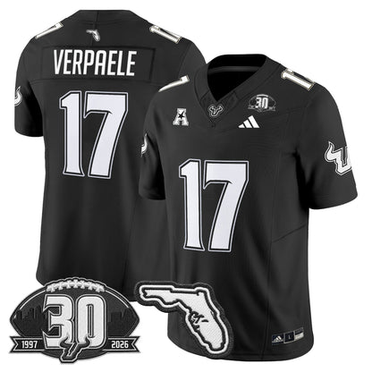 Men's South Florida Bulls 30th Anniversary Patch Vapor Limited Jersey - All Stitched