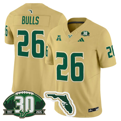 Men's South Florida Bulls 30th Anniversary Patch Vapor Limited Jersey - All Stitched