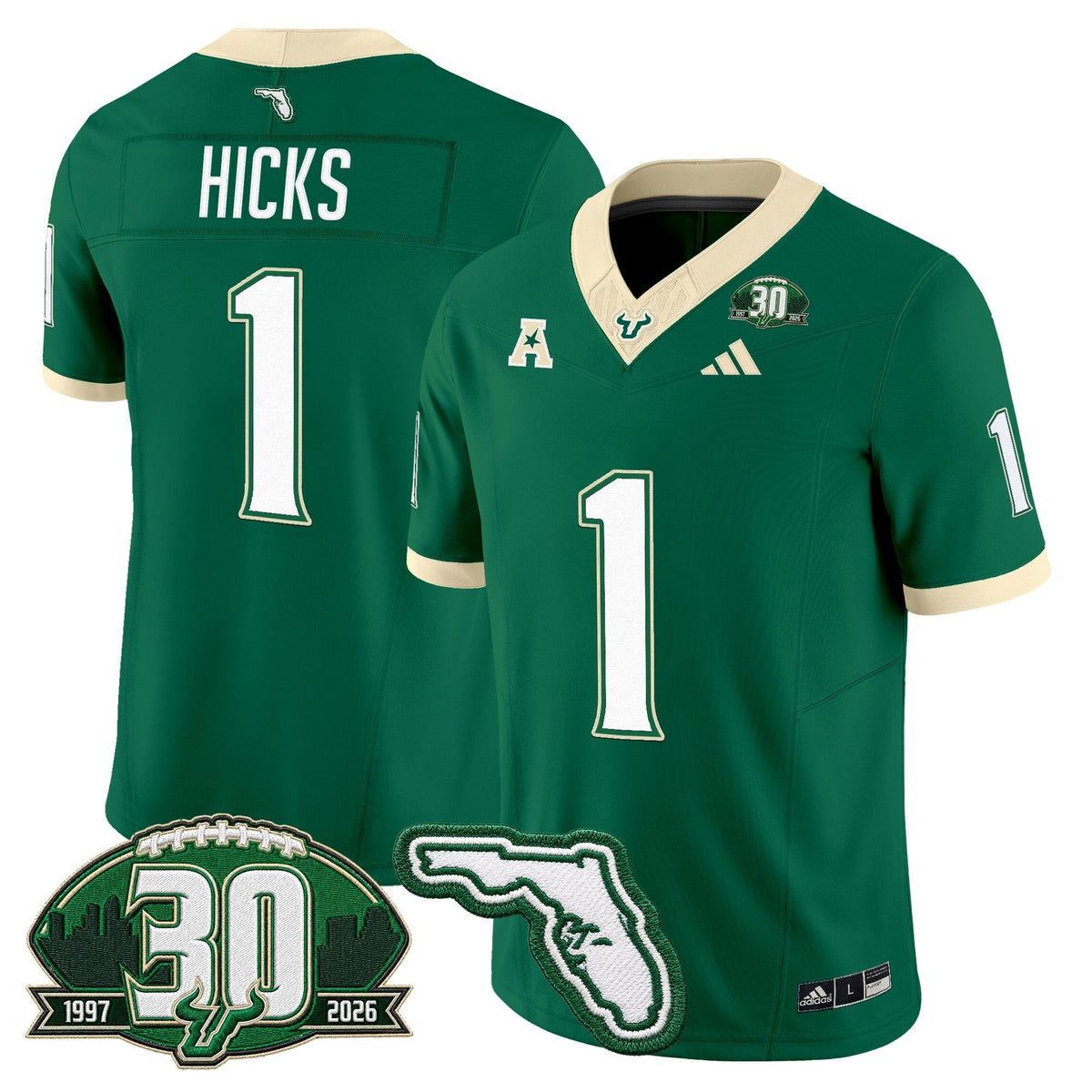 Men's South Florida Bulls 30th Anniversary Patch Vapor Limited Jersey - All Stitched