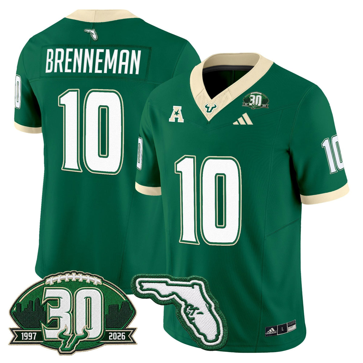 Men's South Florida Bulls 30th Anniversary Patch Vapor Limited Jersey - All Stitched