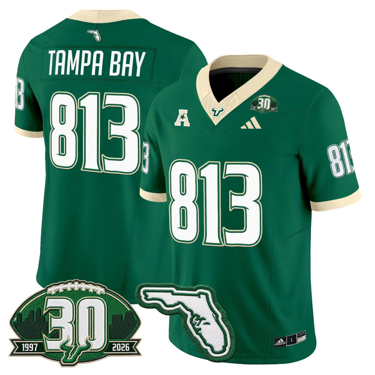 Men's South Florida Bulls 30th Anniversary Patch Vapor Limited Jersey - All Stitched