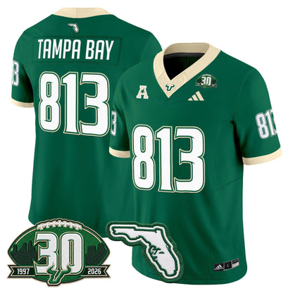 Men's South Florida Bulls 30th Anniversary Patch Vapor Limited Jersey - All Stitched