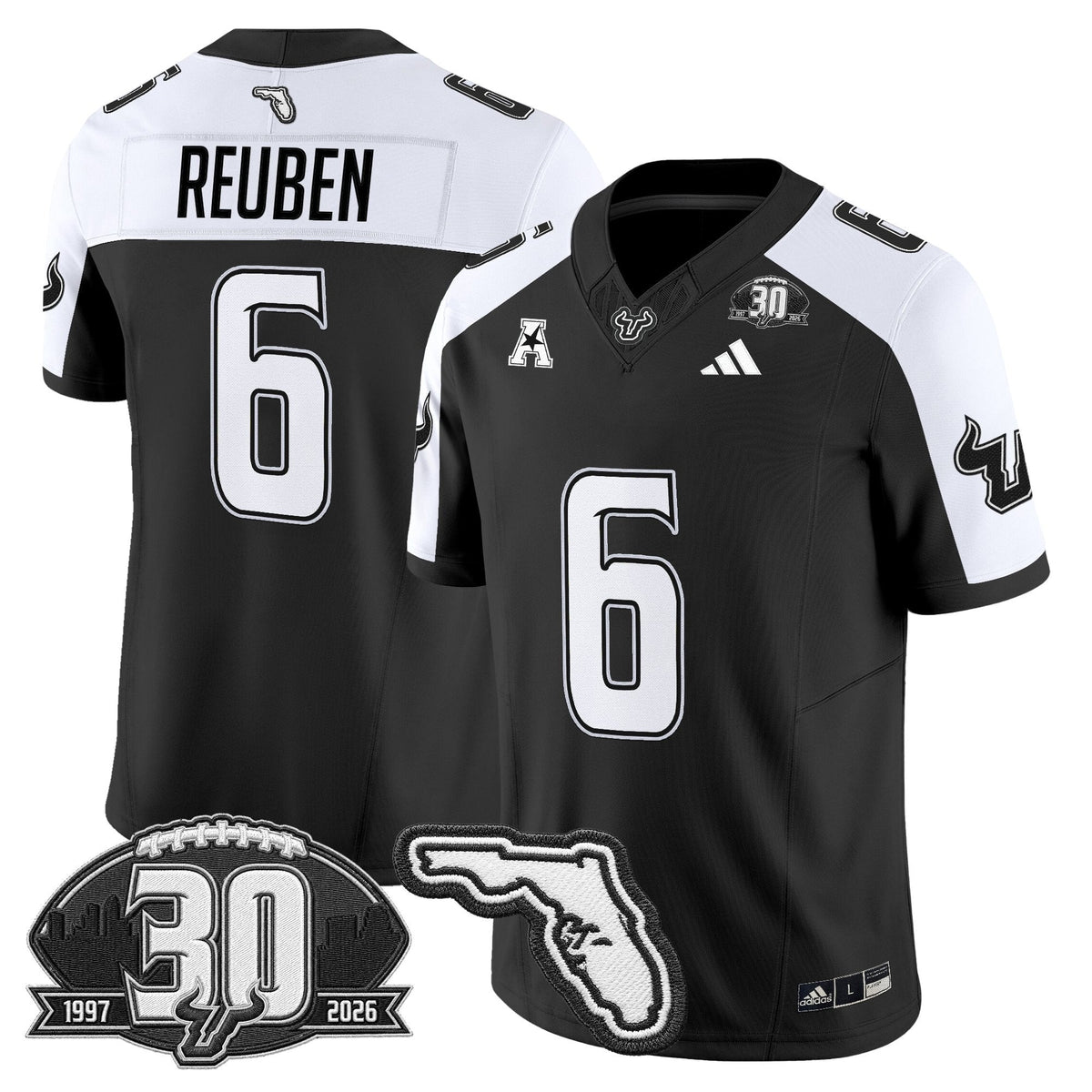 Men's South Florida Bulls 30th Anniversary Patch Vapor Limited Jersey - All Stitched