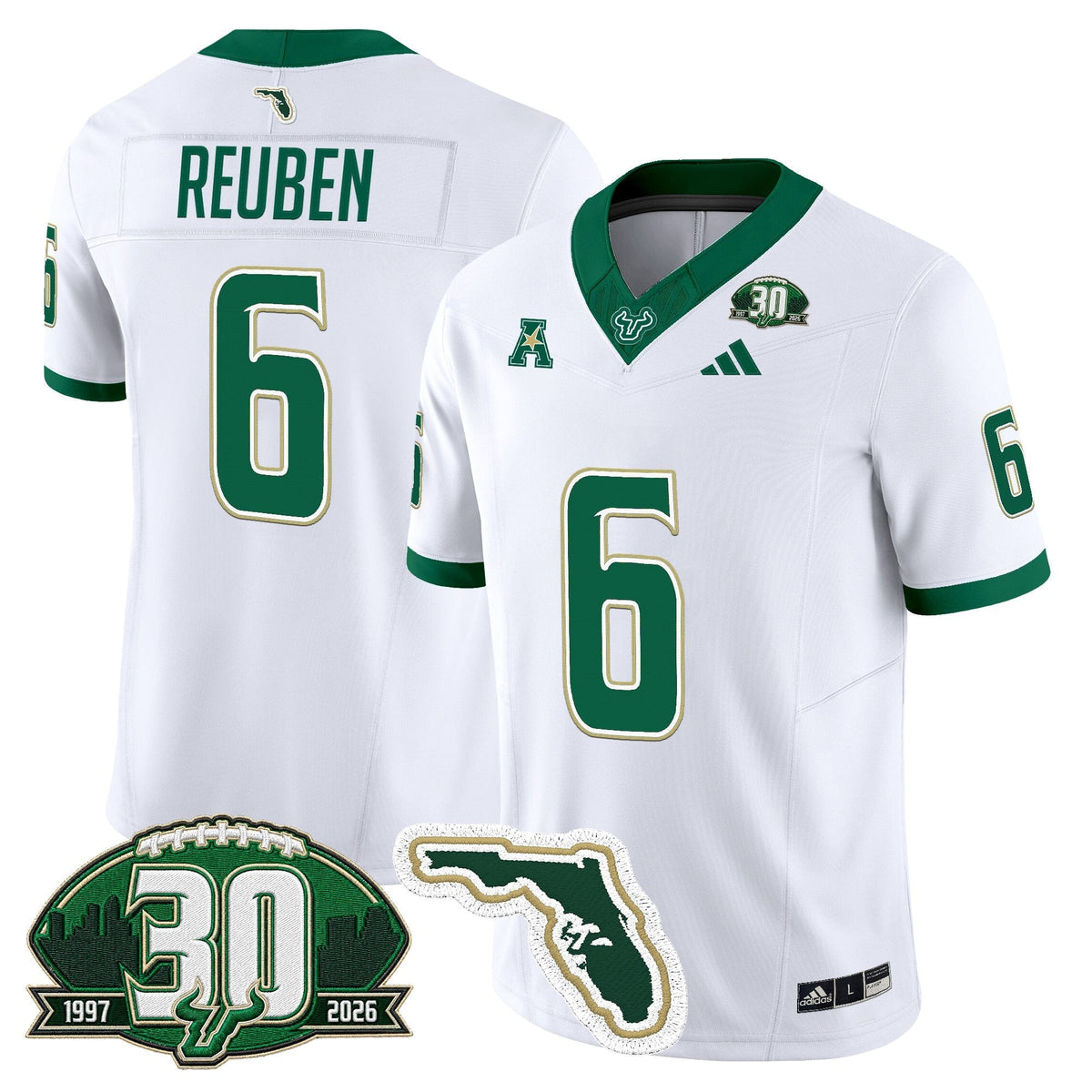 Men's South Florida Bulls 30th Anniversary Patch Vapor Limited Jersey - All Stitched