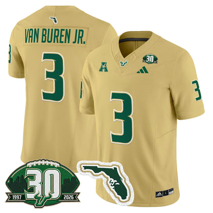 Men's South Florida Bulls 30th Anniversary Patch Vapor Limited Jersey - All Stitched