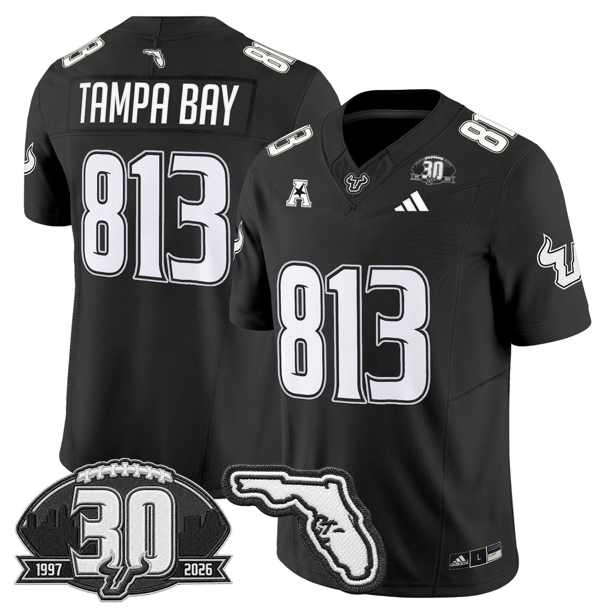 Men's South Florida Bulls 30th Anniversary Patch Vapor Limited Jersey - All Stitched
