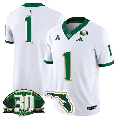 Men's South Florida Bulls 30th Anniversary Patch Vapor Limited Jersey - All Stitched