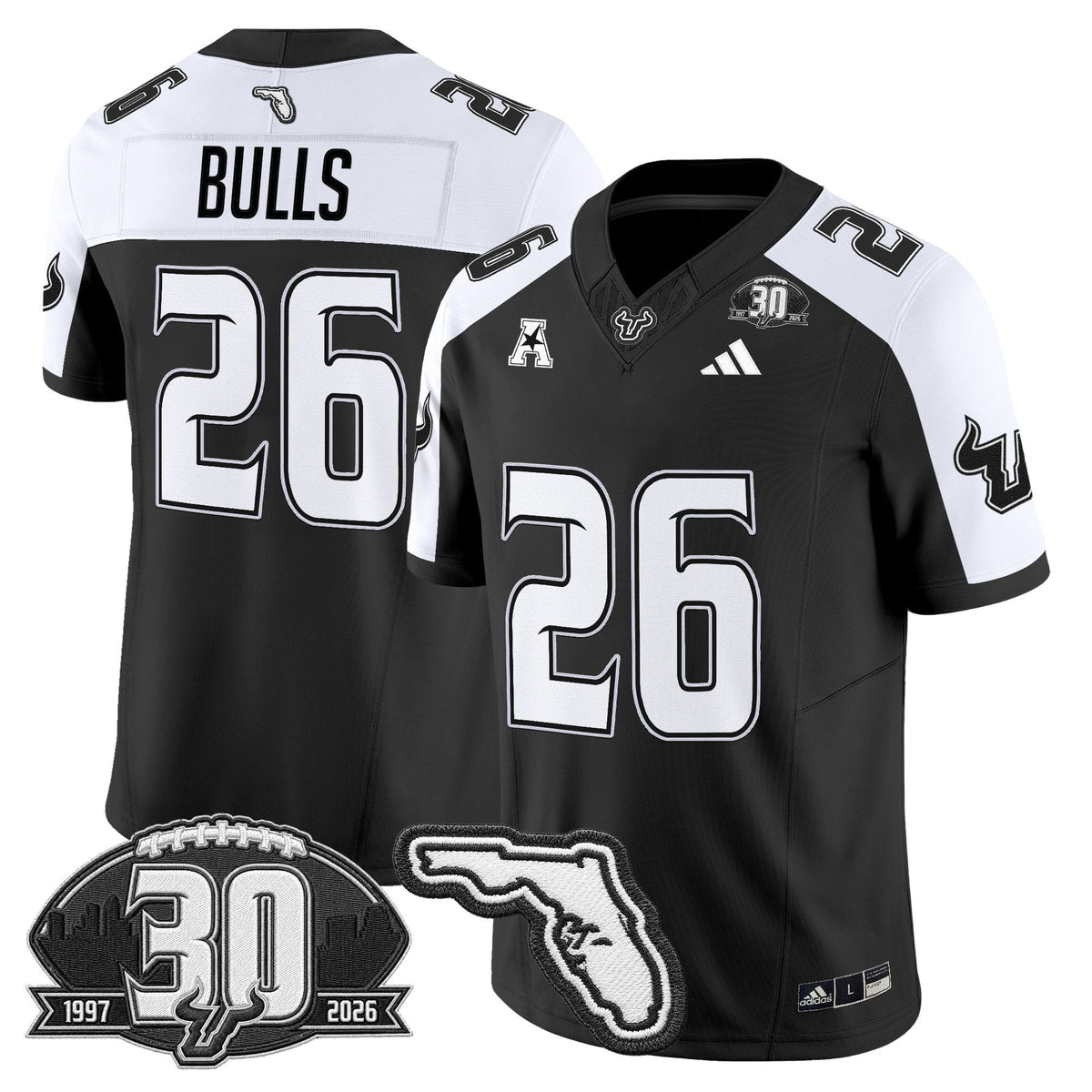 Men's South Florida Bulls 30th Anniversary Patch Vapor Limited Jersey - All Stitched