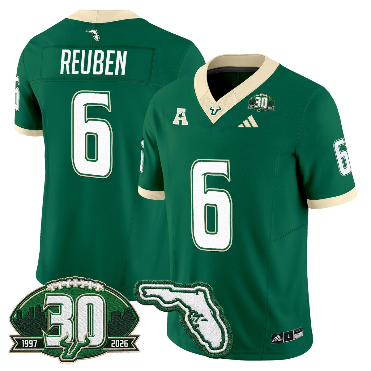 Men's South Florida Bulls 30th Anniversary Patch Vapor Limited Jersey - All Stitched