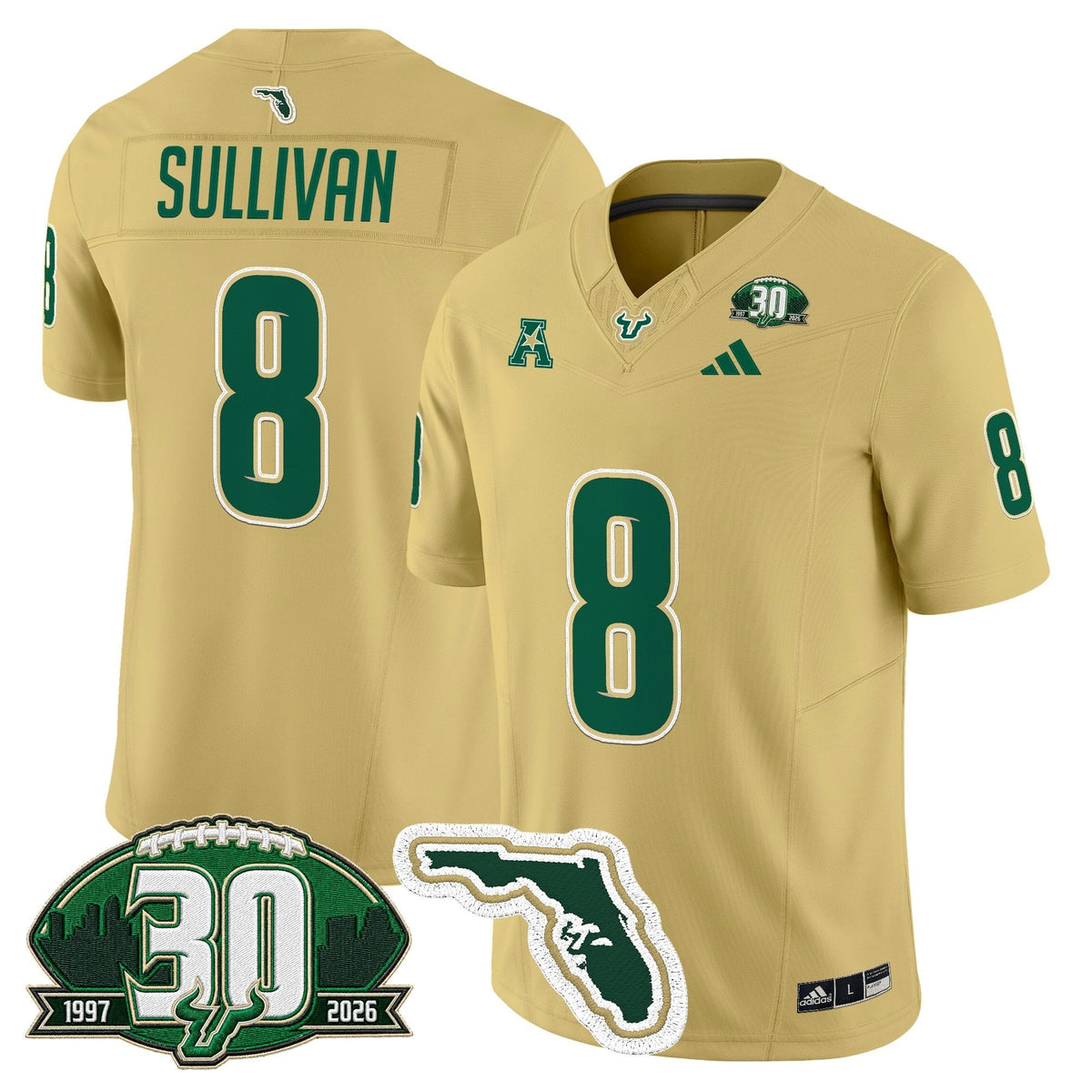 Men's South Florida Bulls 30th Anniversary Patch Vapor Limited Jersey - All Stitched