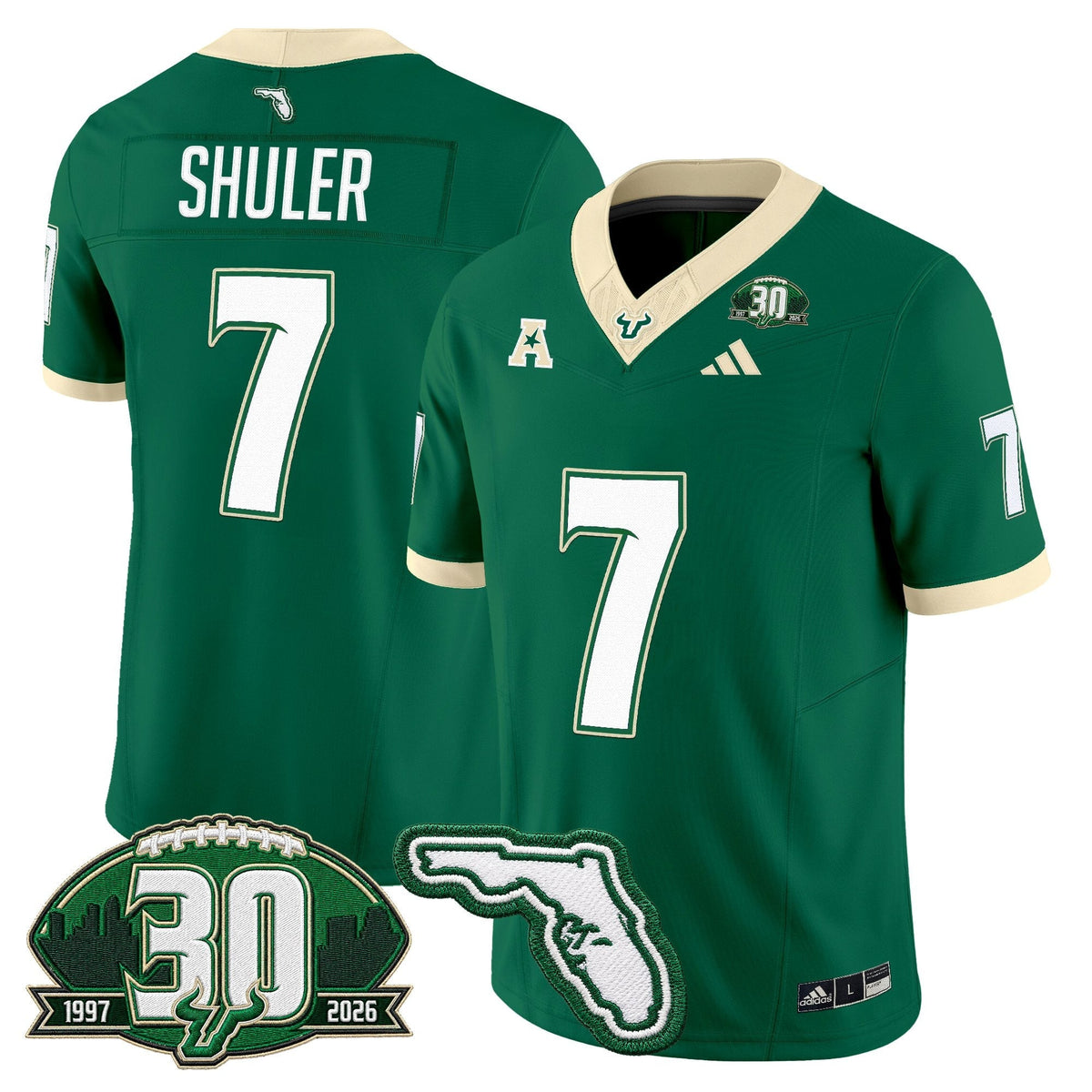 Men's South Florida Bulls 30th Anniversary Patch Vapor Limited Jersey - All Stitched