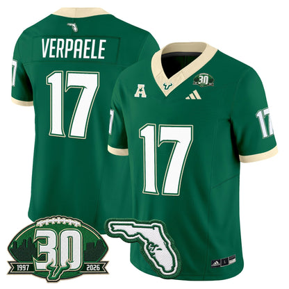 Men's South Florida Bulls 30th Anniversary Patch Vapor Limited Jersey - All Stitched