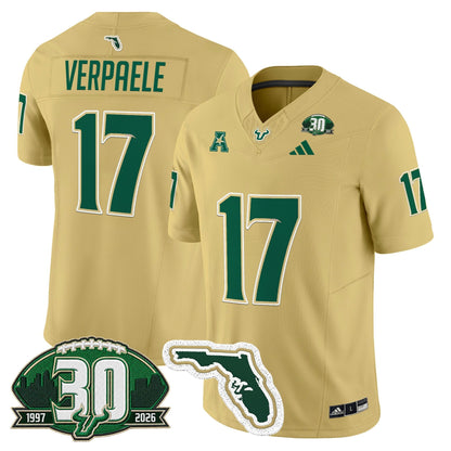 Men's South Florida Bulls 30th Anniversary Patch Vapor Limited Jersey - All Stitched
