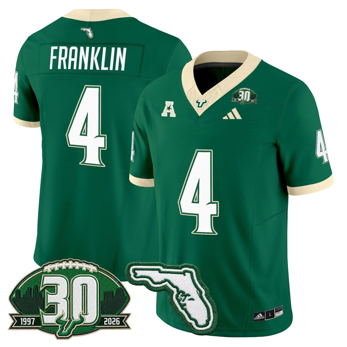 Men's South Florida Bulls 30th Anniversary Patch Vapor Limited Jersey - All Stitched