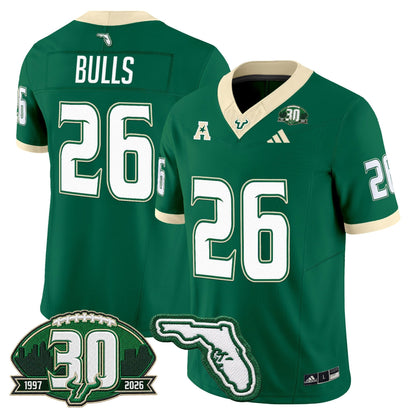 Men's South Florida Bulls 30th Anniversary Patch Vapor Limited Jersey - All Stitched