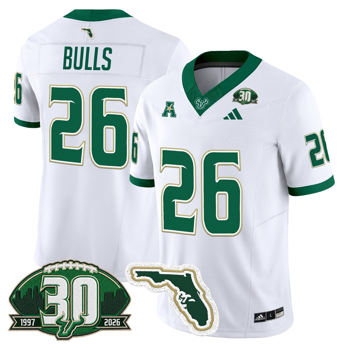 Men's South Florida Bulls 30th Anniversary Patch Vapor Limited Jersey - All Stitched
