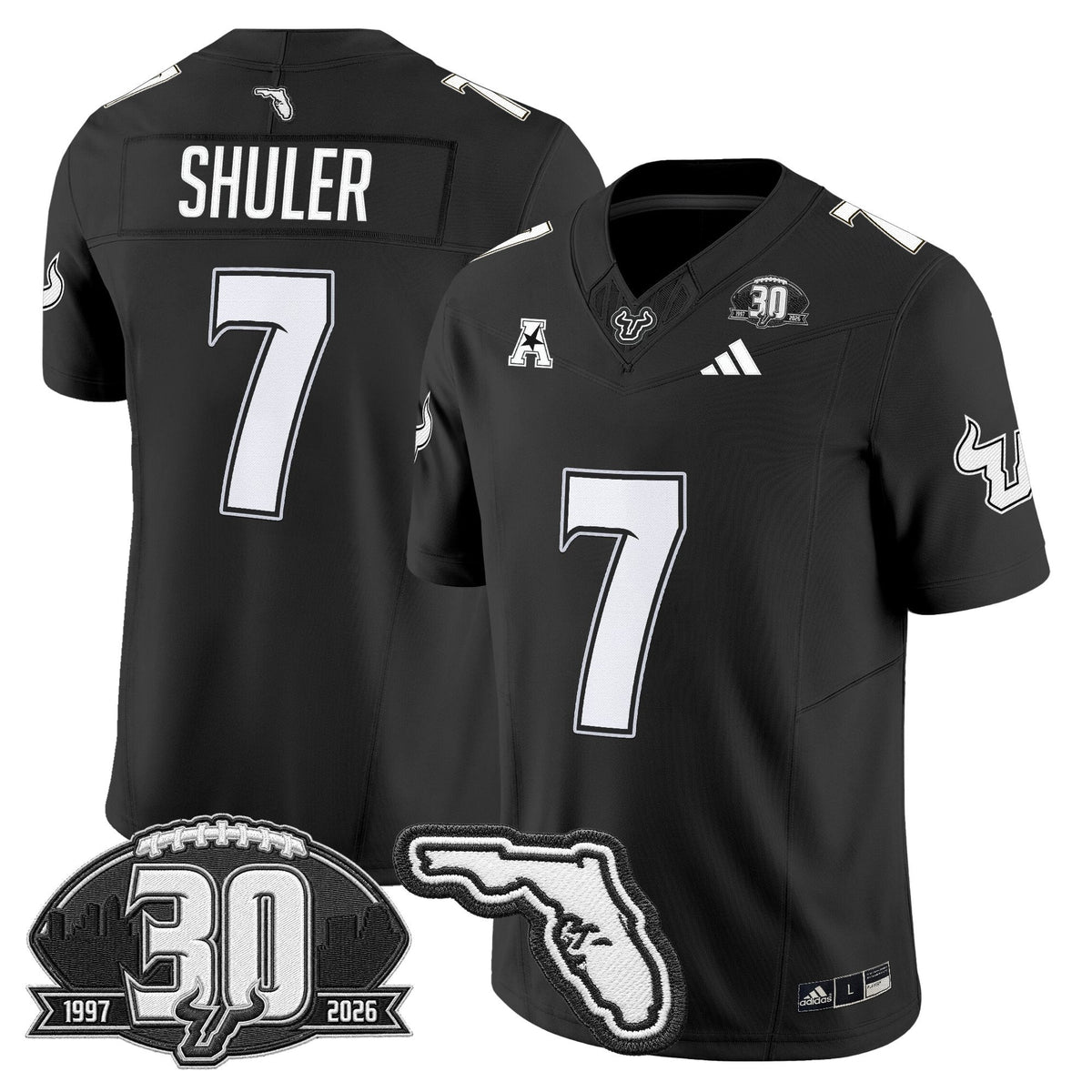 Men's South Florida Bulls 30th Anniversary Patch Vapor Limited Jersey - All Stitched