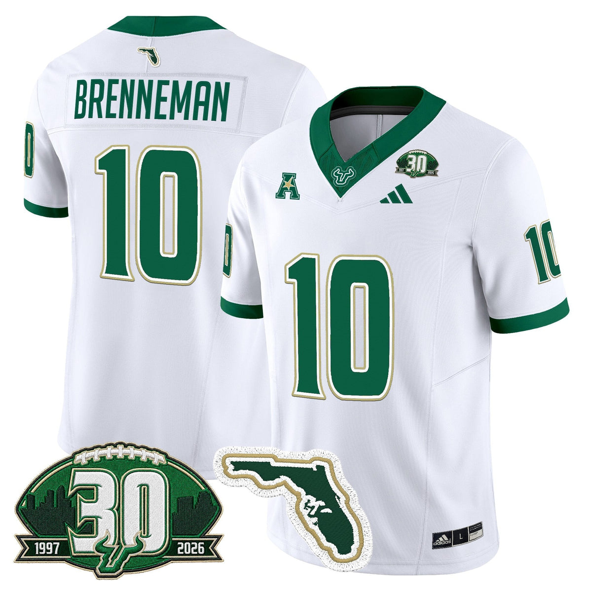 Men's South Florida Bulls 30th Anniversary Patch Vapor Limited Jersey - All Stitched