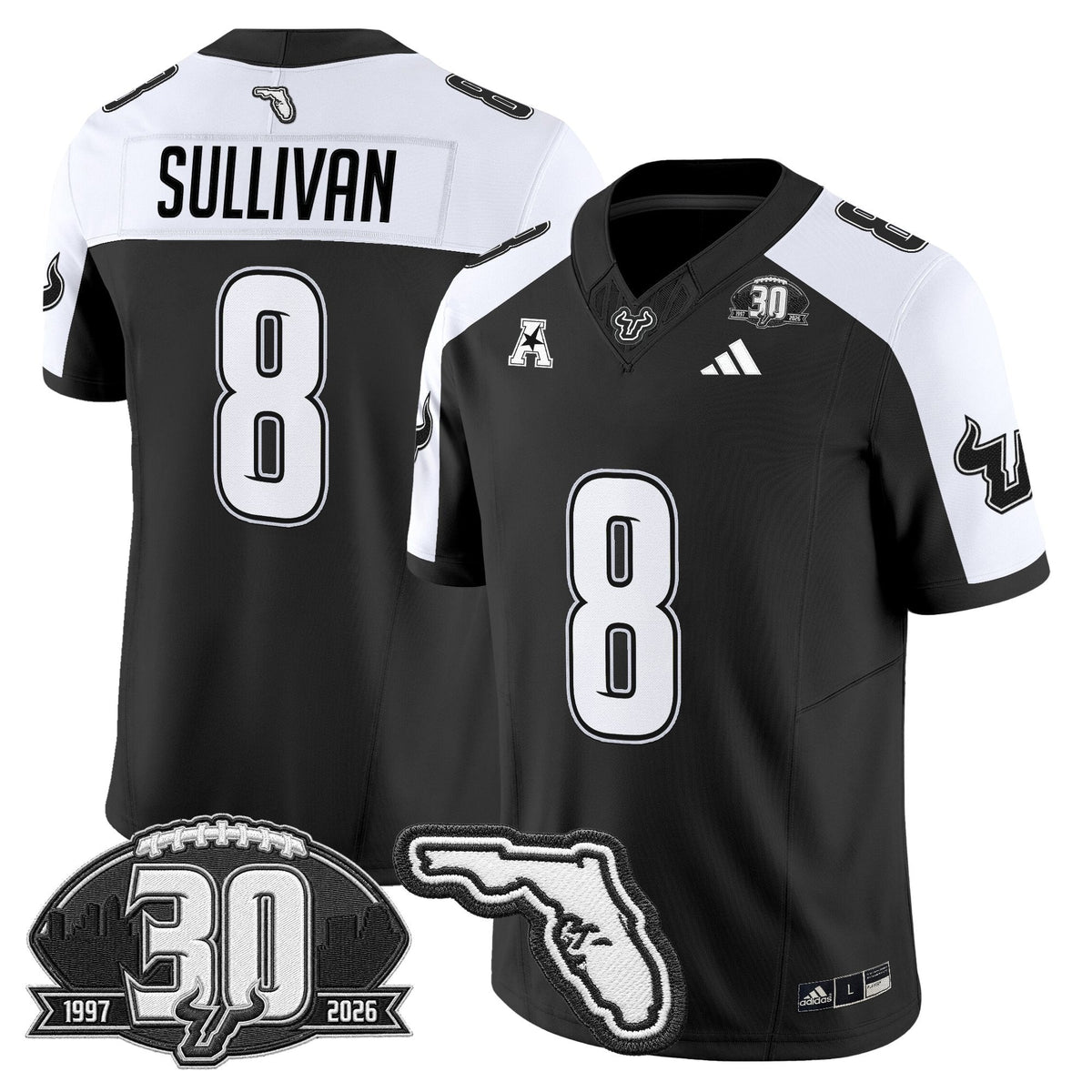 Men's South Florida Bulls 30th Anniversary Patch Vapor Limited Jersey - All Stitched