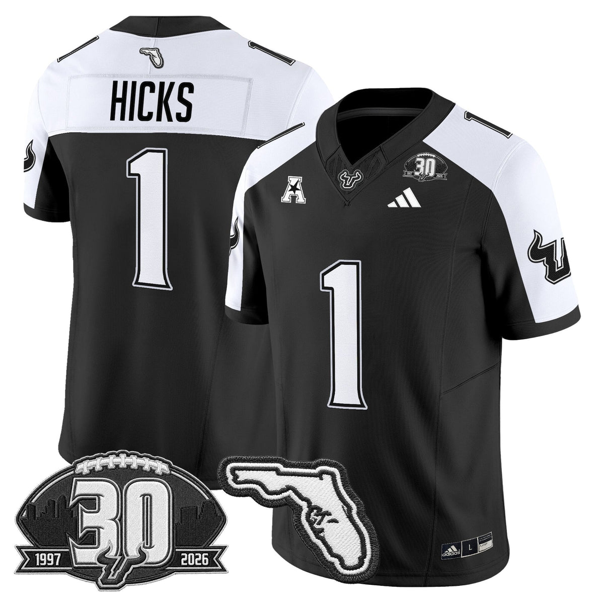 Men's South Florida Bulls 30th Anniversary Patch Vapor Limited Jersey - All Stitched