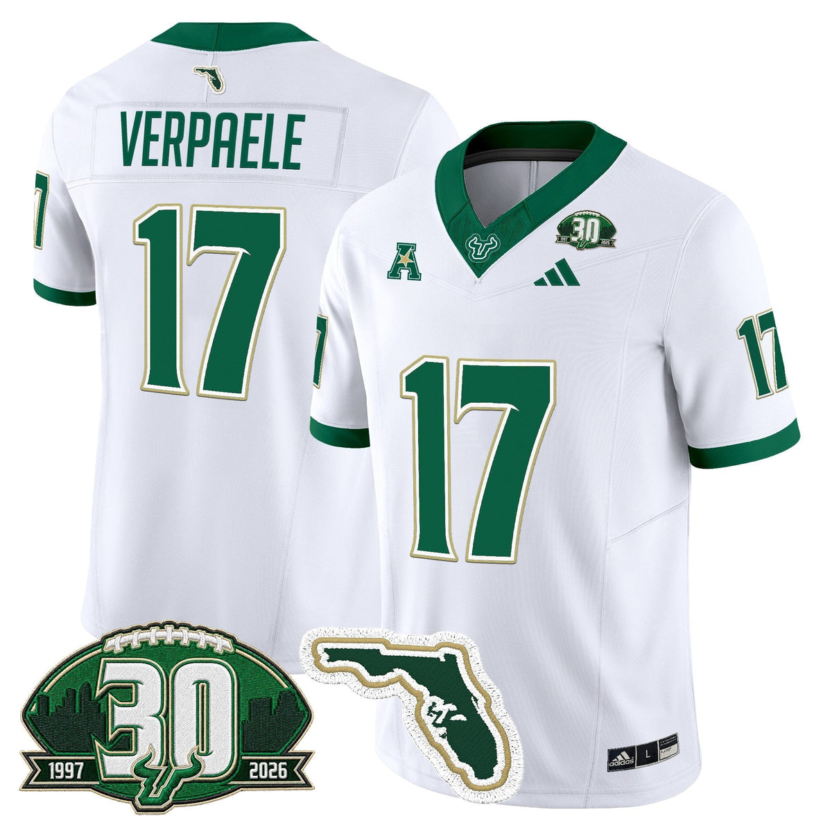 Men's South Florida Bulls 30th Anniversary Patch Vapor Limited Jersey - All Stitched