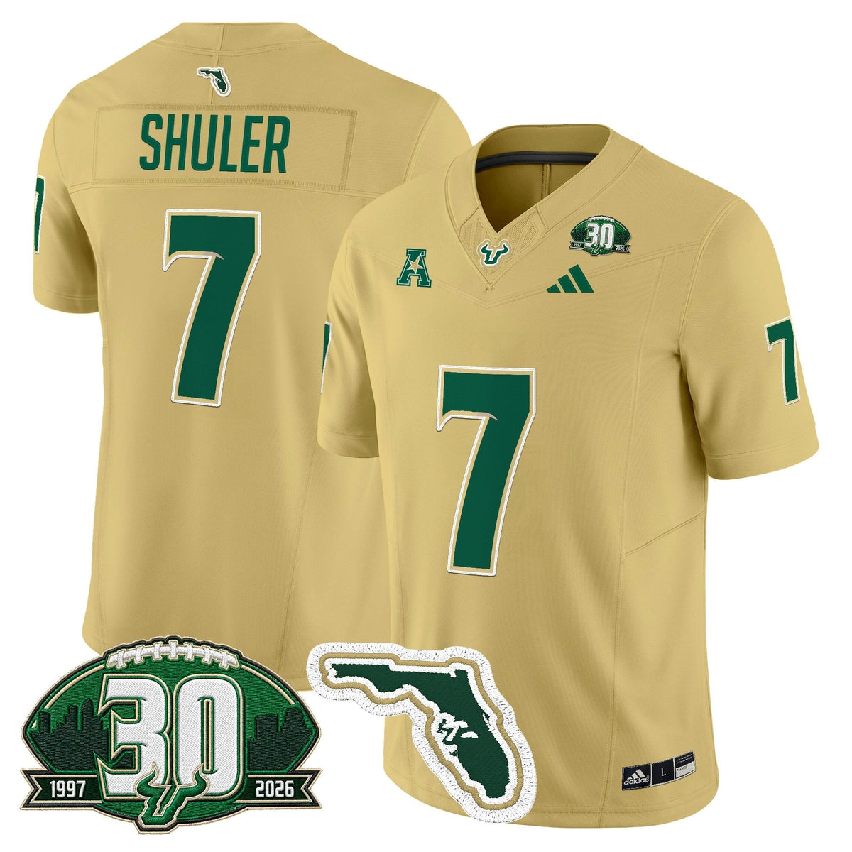 Men's South Florida Bulls 30th Anniversary Patch Vapor Limited Jersey - All Stitched
