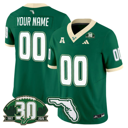 South Florida Bulls 30th Anniversary Patch Vapor Limited Custom Jersey - All Stitched